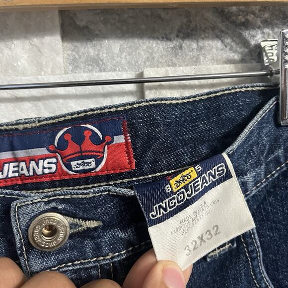 Vintage Jnco Jeans Men's Size 32x32 Deadstock Red Blue Embroided Logo USA Jeans - Picture 6 of 9